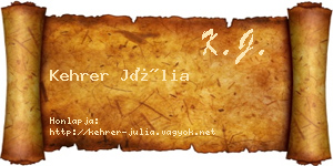 Kehrer Júlia névjegykártya