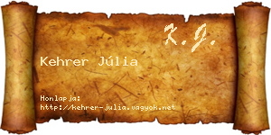 Kehrer Júlia névjegykártya